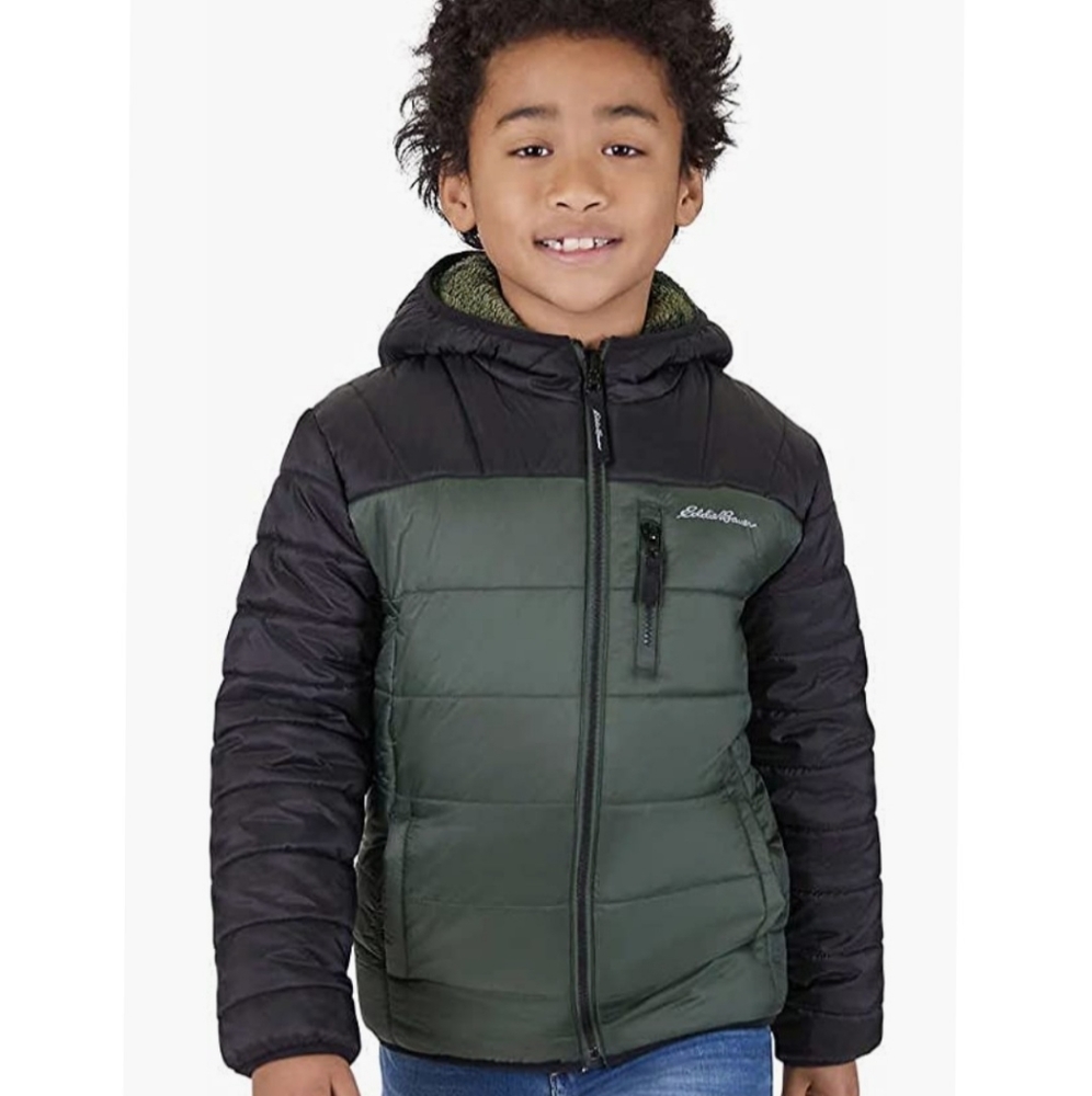 🥳FINAL PRICE👍NWT‼️Eddie Bauer Kid's Youth Deer Harbor REVERSIBLE Hooded Jacket - Picture 10 of 16